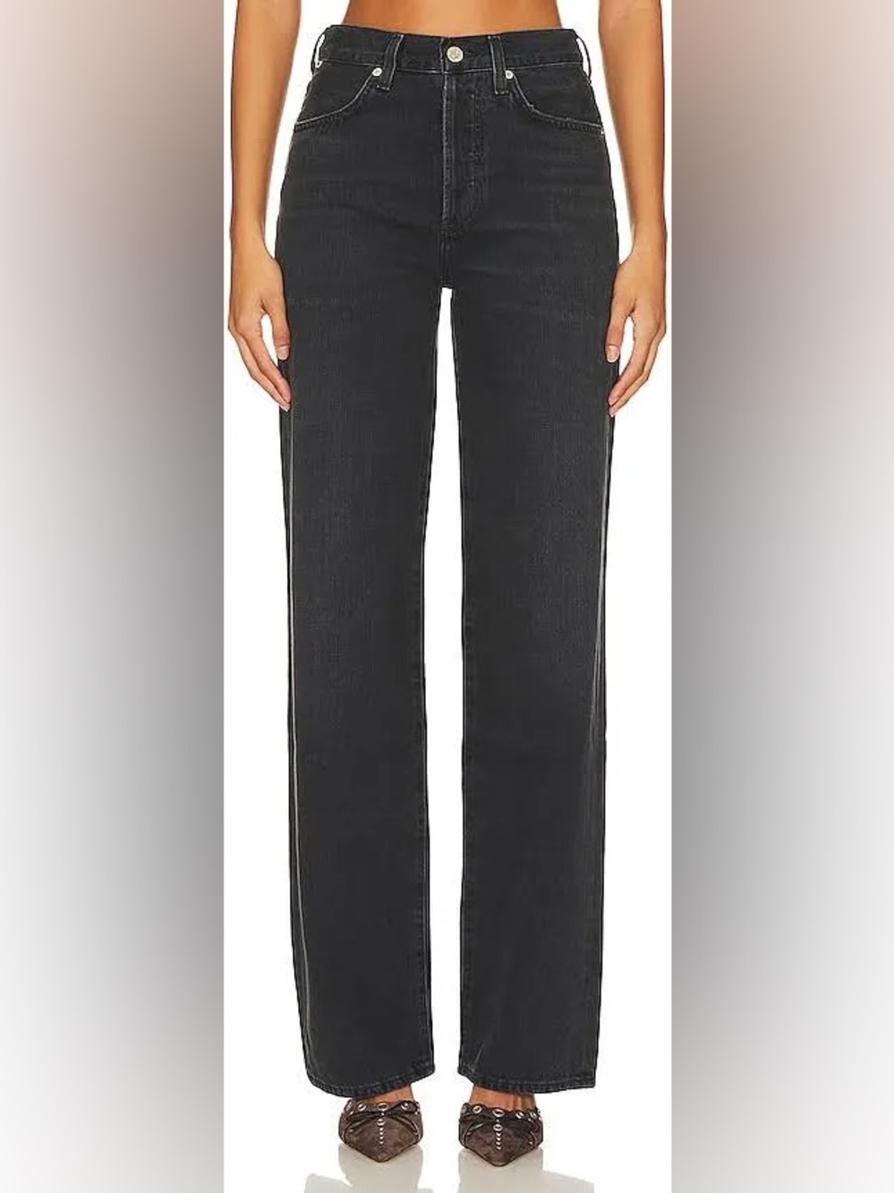 CITIZENS OF HUMANITY COH Annina High Waist Relaxed Wide Leg Jeans Black Sz 26 - Picture 14 of 16